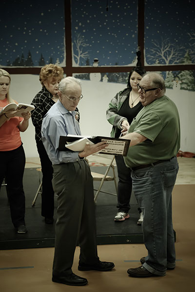 Phil and Joe rehearse for Little Shop of Horrors