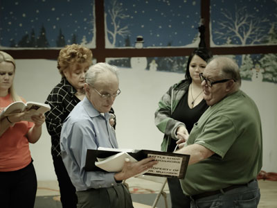 Volunteers rehearsing for Little Shop of Horrors